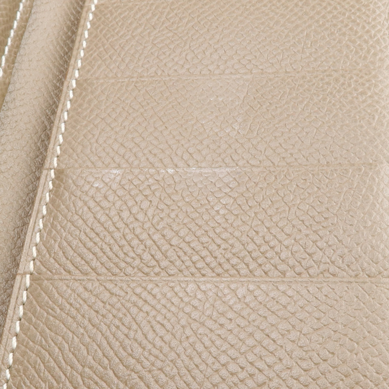 HERMES Epsom皮革Bearn Tri-Fold銀扣長錢包Rouge Casaque/Etoupe-15