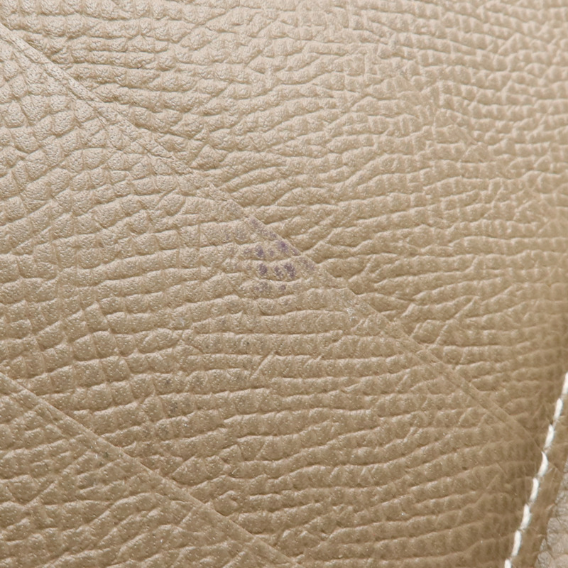 HERMES Epsom皮革Bearn Tri-Fold銀扣長錢包Rouge Casaque/Etoupe-16