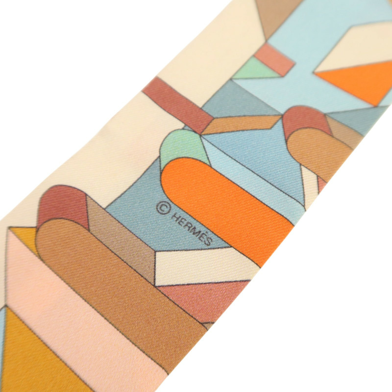 HERMES 絲質Twilly絲巾-5
