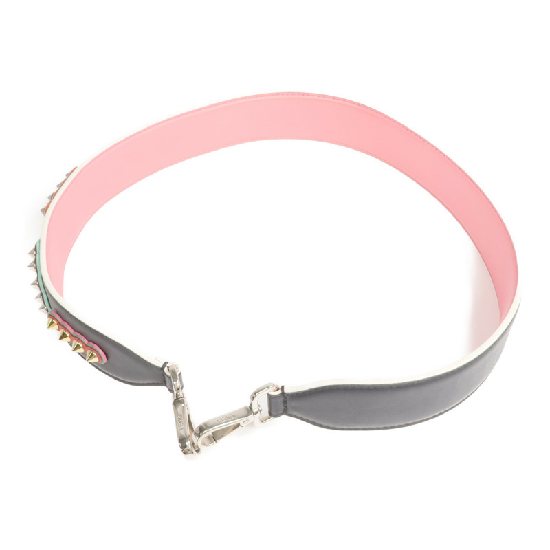 FENDI 牛皮皮革Strap銀扣肩帶-3