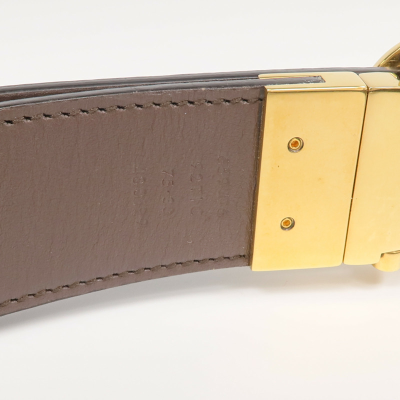 GUCCI 塗層帆布GG Marmont Belt 75cm金扣皮帶-5