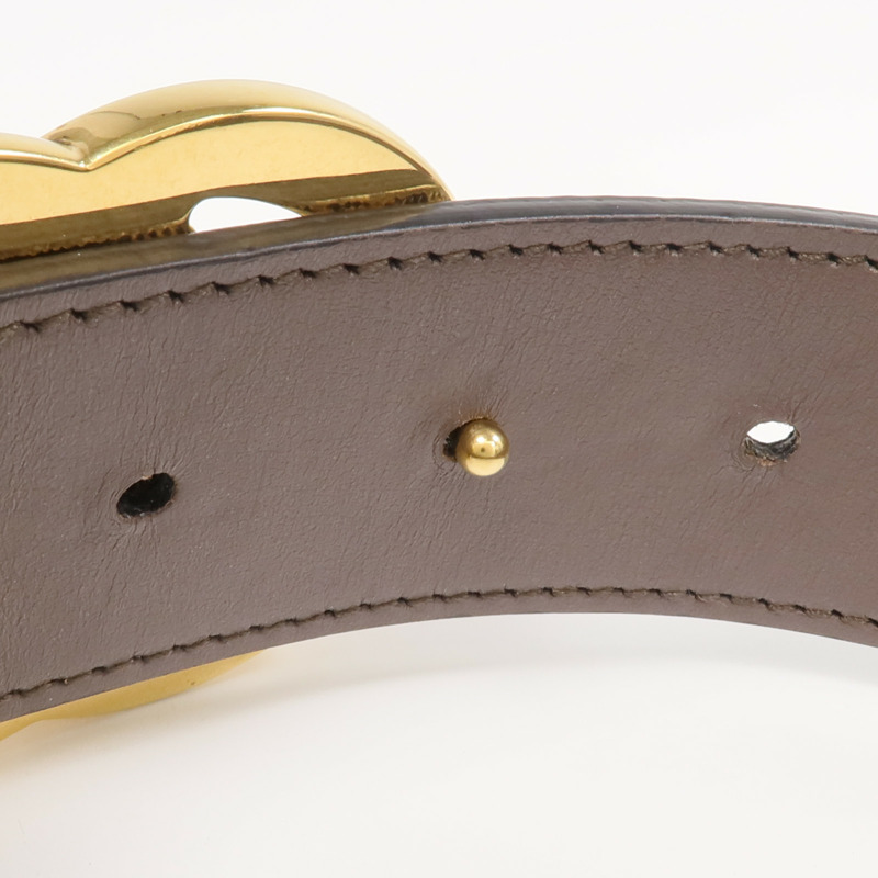 GUCCI 塗層帆布GG Marmont Belt 75cm金扣皮帶-6