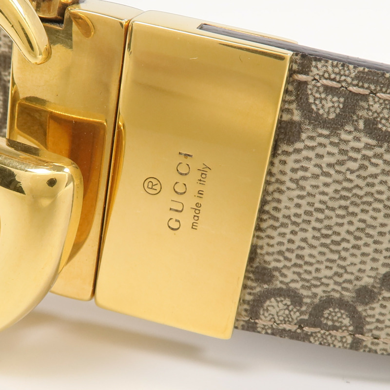 GUCCI 塗層帆布GG Marmont Belt 75cm金扣皮帶-8