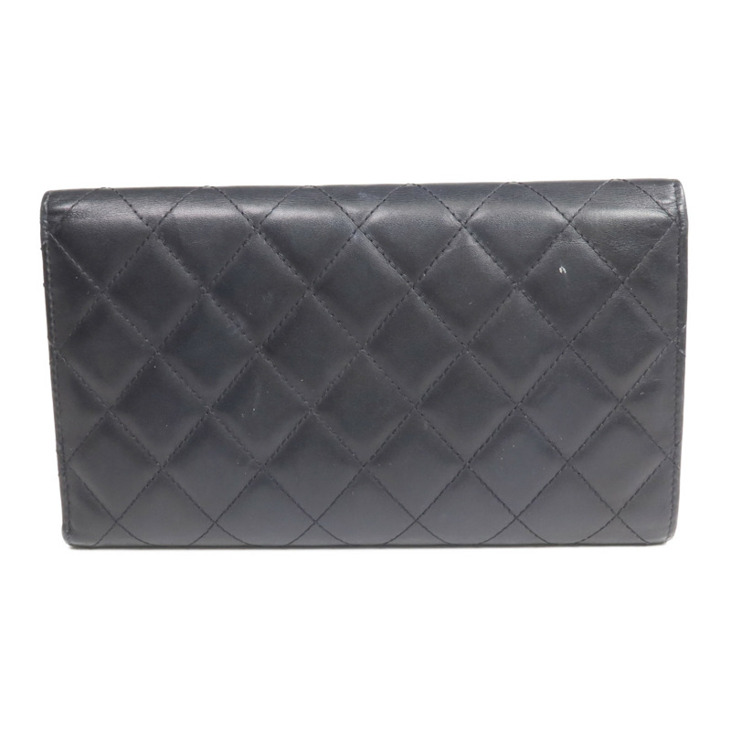 CHANEL 牛皮皮革Cambon Wallet銀扣長錢包-2