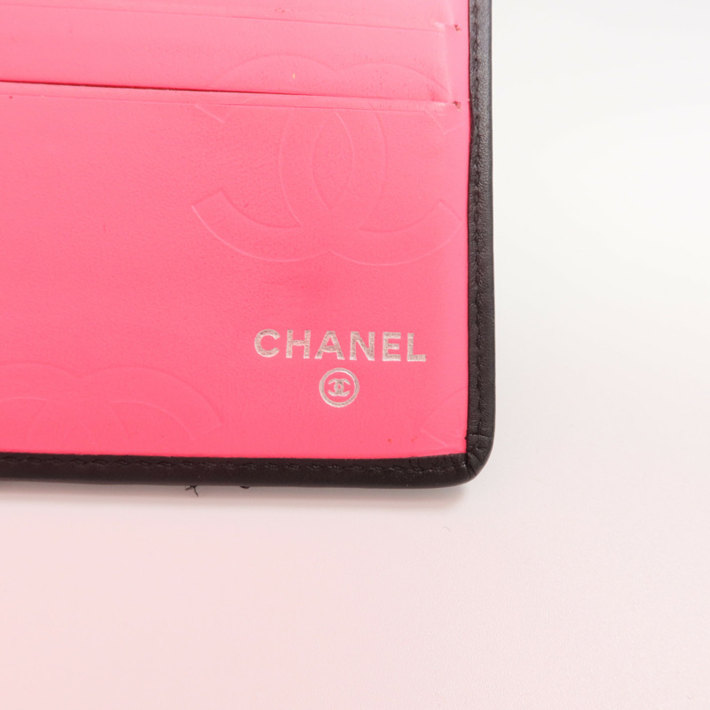 CHANEL 牛皮皮革Cambon Wallet銀扣長錢包-12