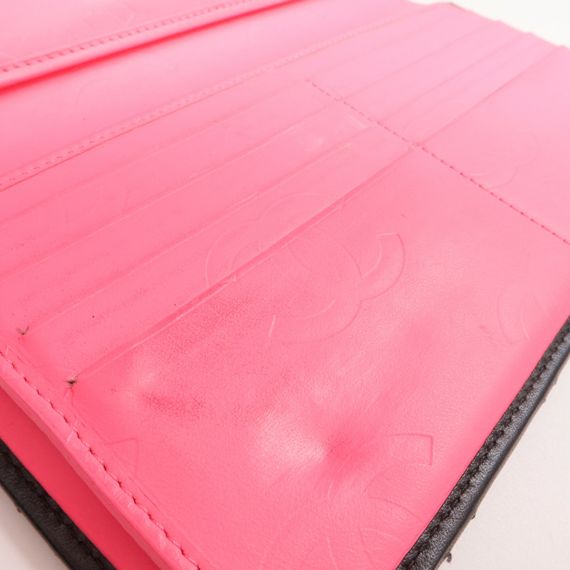 CHANEL 牛皮皮革Cambon Wallet銀扣長錢包-14