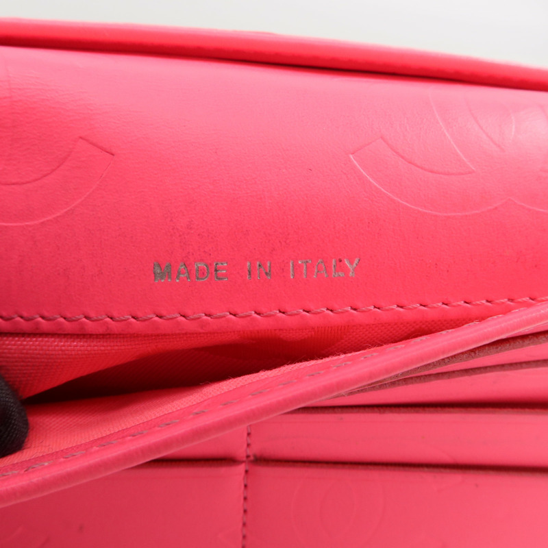 CHANEL 牛皮皮革Cambon Wallet銀扣長錢包-16