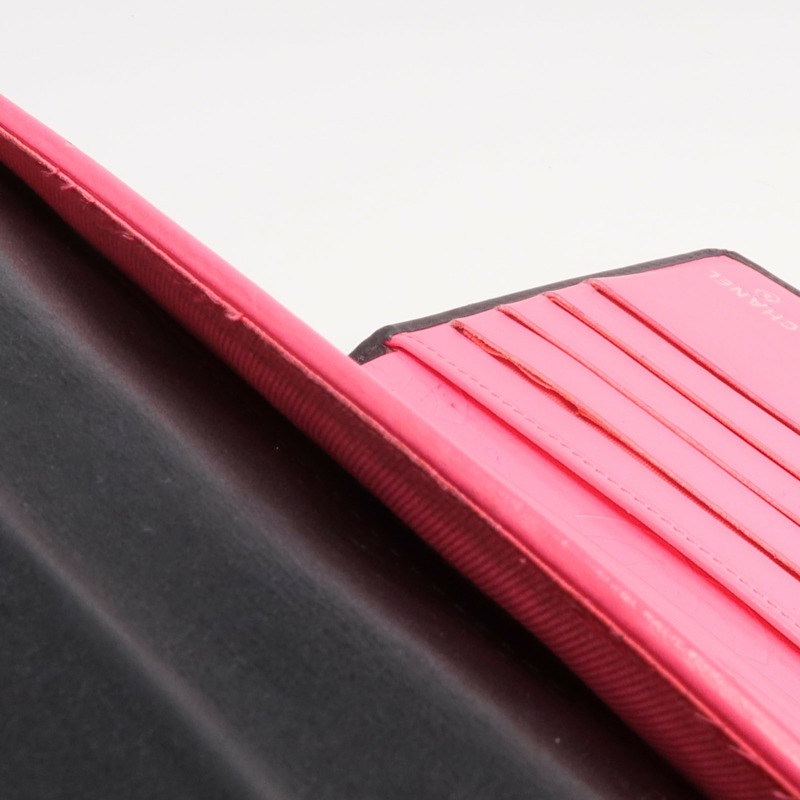 CHANEL 牛皮皮革Cambon Wallet銀扣長錢包-20