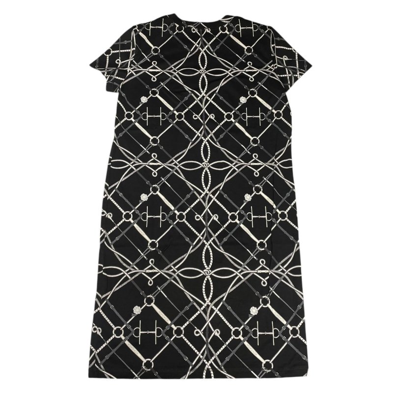 HERMES 愛馬仕 印花棉質洋裝 純棉 黑色系 EU38-2