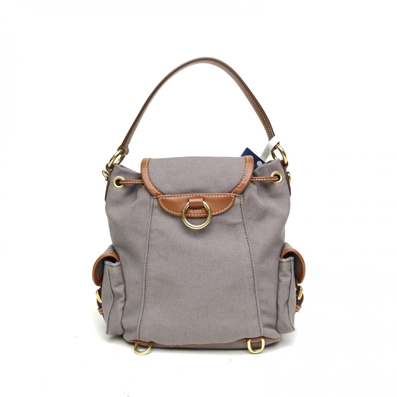 MIUMIU 雙肩包字母徽標標識拼皮革小號拼色帆布-2