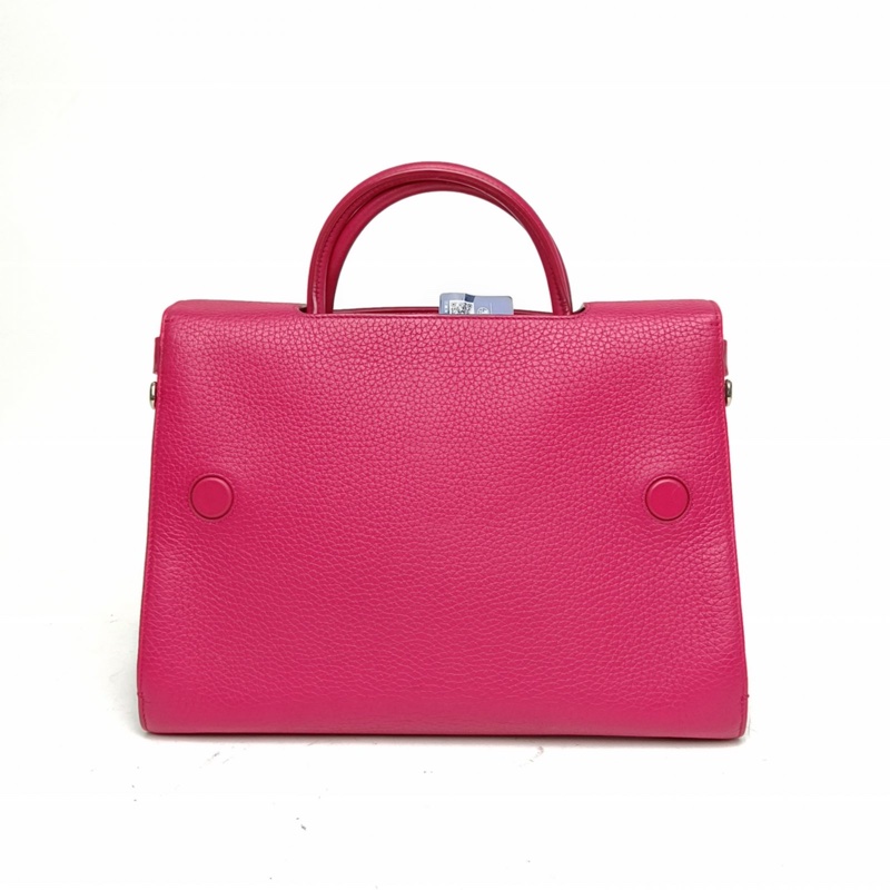 DIOR Diorama盾牌包手提包大號玫紅牛皮銀扣2016-2