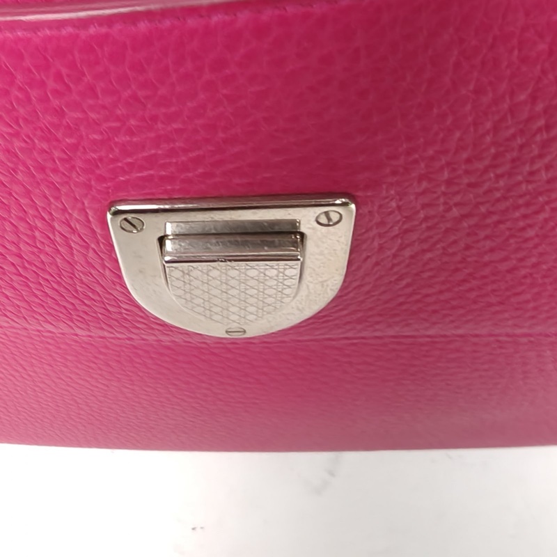 DIOR Diorama盾牌包手提包大號玫紅牛皮銀扣2016-4