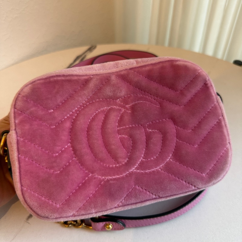 Gucci 粉色布鑽相機包🩷🤍❤️-5