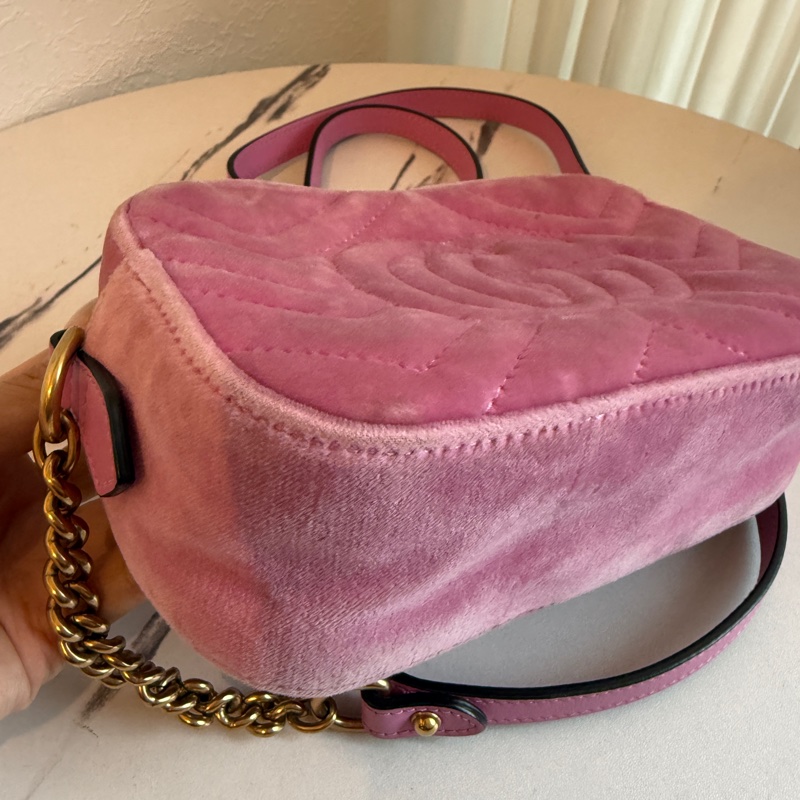 Gucci 粉色布鑽相機包🩷🤍❤️-6