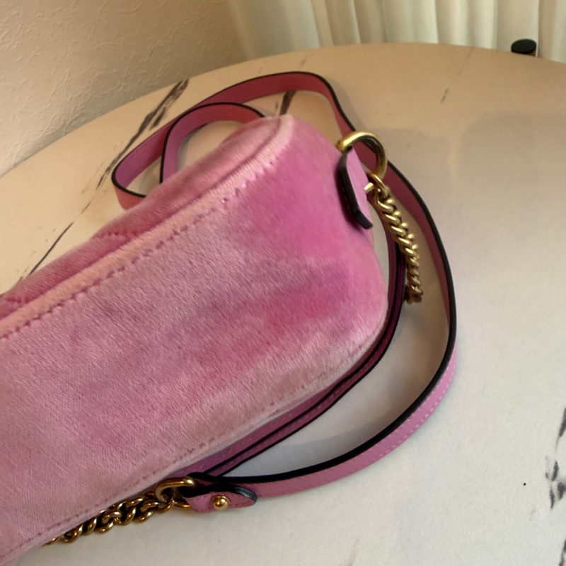 Gucci 粉色布鑽相機包🩷🤍❤️-7