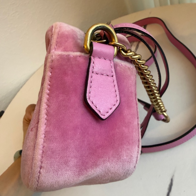 Gucci 粉色布鑽相機包🩷🤍❤️-8