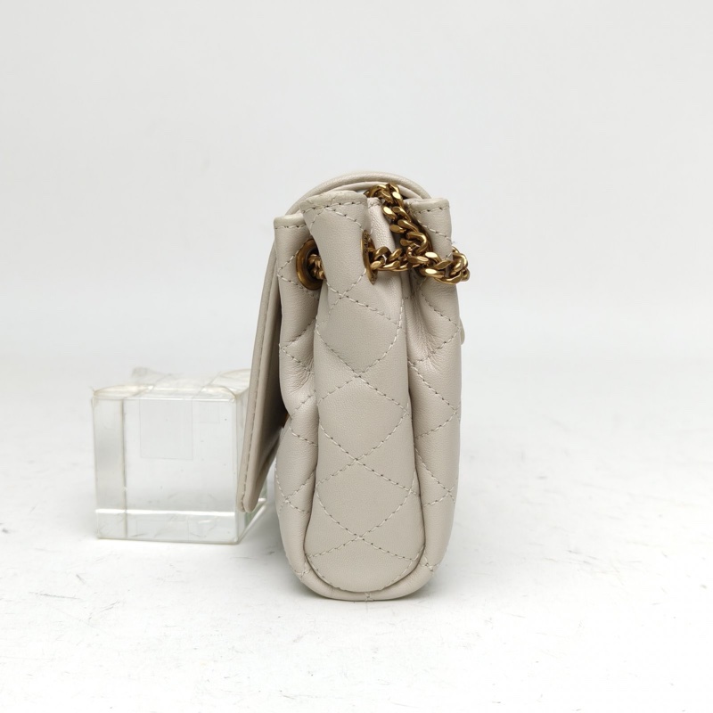 SAINT LAURENT NolitaMini18白色羊皮金扣-1