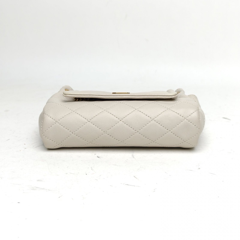 SAINT LAURENT NolitaMini18白色羊皮金扣-3