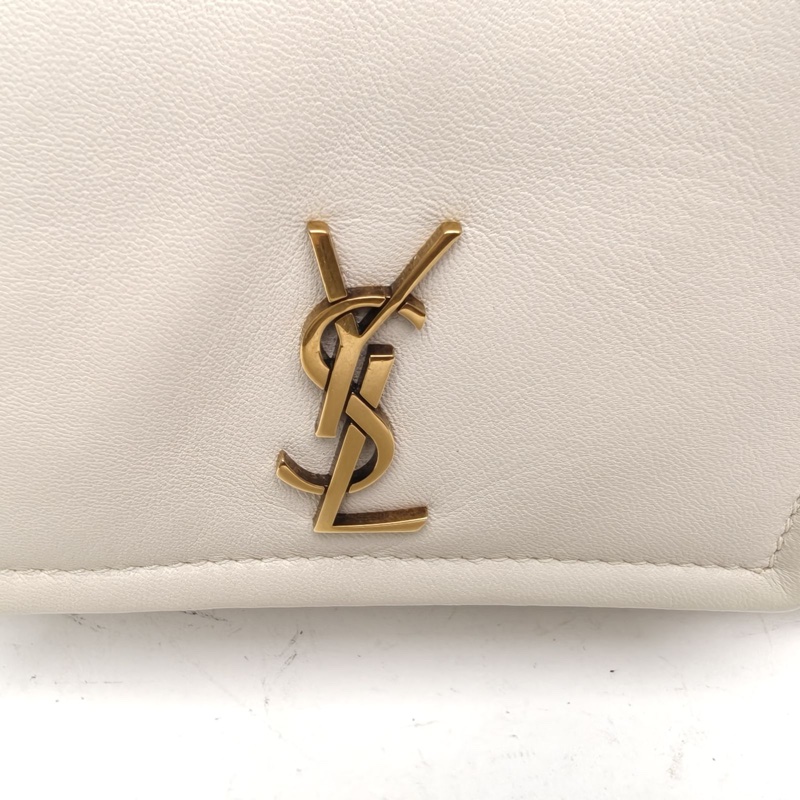 SAINT LAURENT NolitaMini18白色羊皮金扣-4