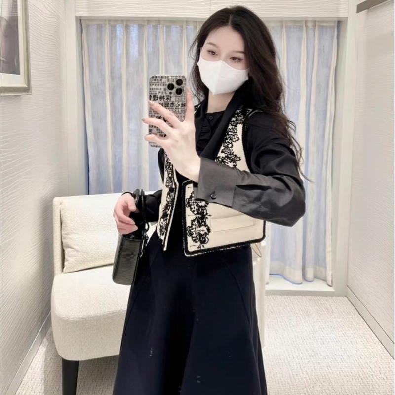 ❤️Dior 超重工米白色刺繡花紋背心馬甲-7