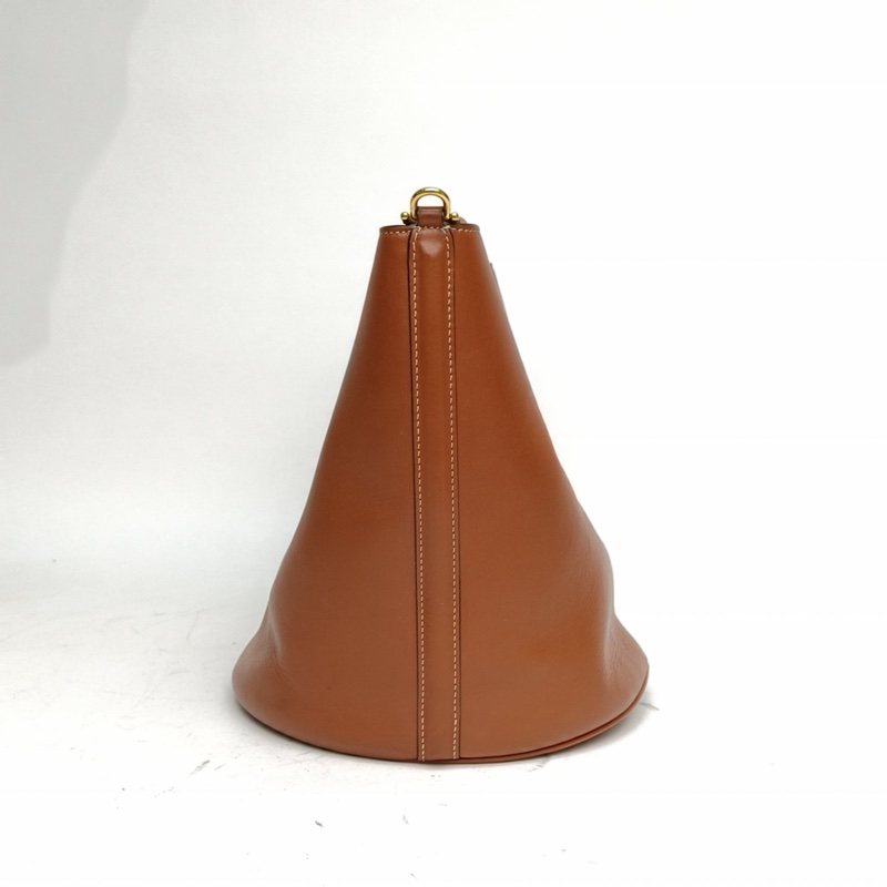 CELINE Bucket16水桶包中號23褐色牛皮金扣-1