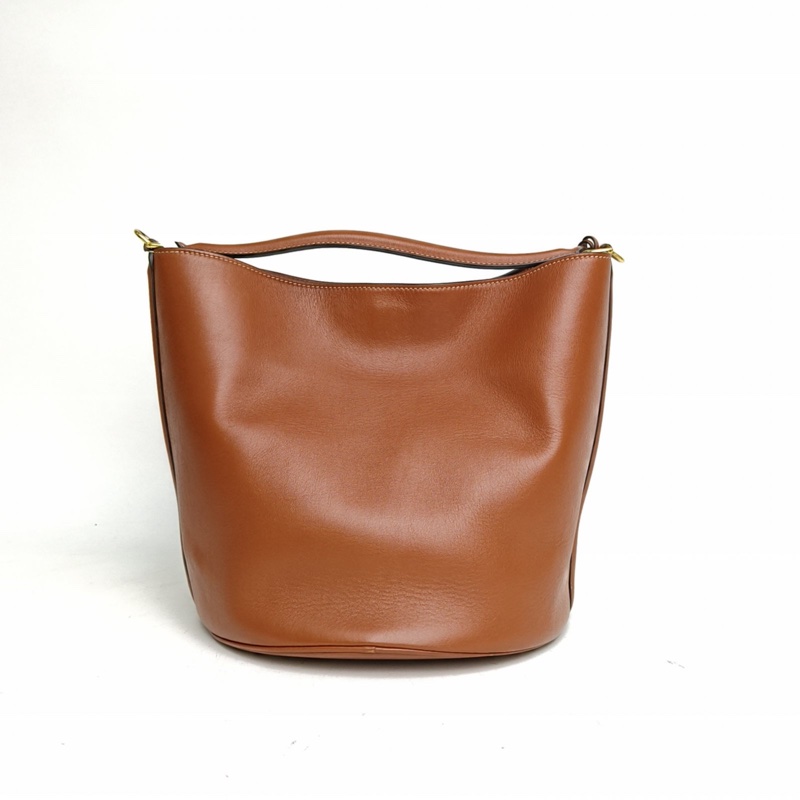 CELINE Bucket16水桶包中號23褐色牛皮金扣-2
