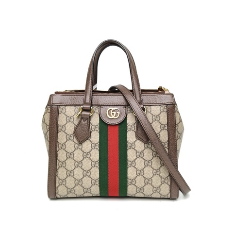 GUCCI Ophidia系列GG小號托特包老花PVC金扣