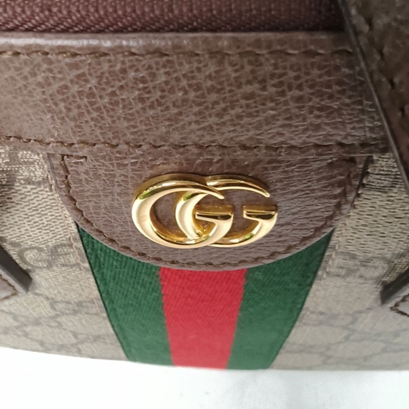 GUCCI Ophidia系列GG小號托特包老花PVC金扣-4