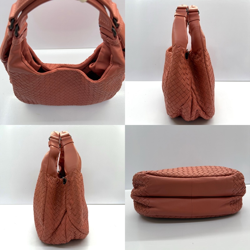 BOTTEGA VENETA 寶緹嘉 珊瑚粉編織CAMPANA手提包-3