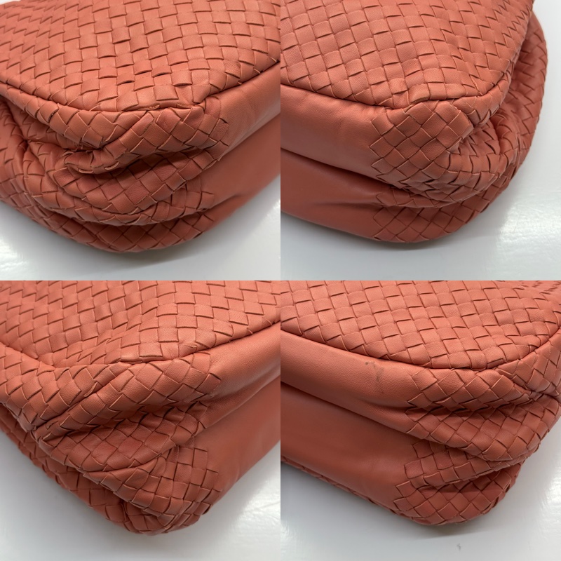 BOTTEGA VENETA 寶緹嘉 珊瑚粉編織CAMPANA手提包-4
