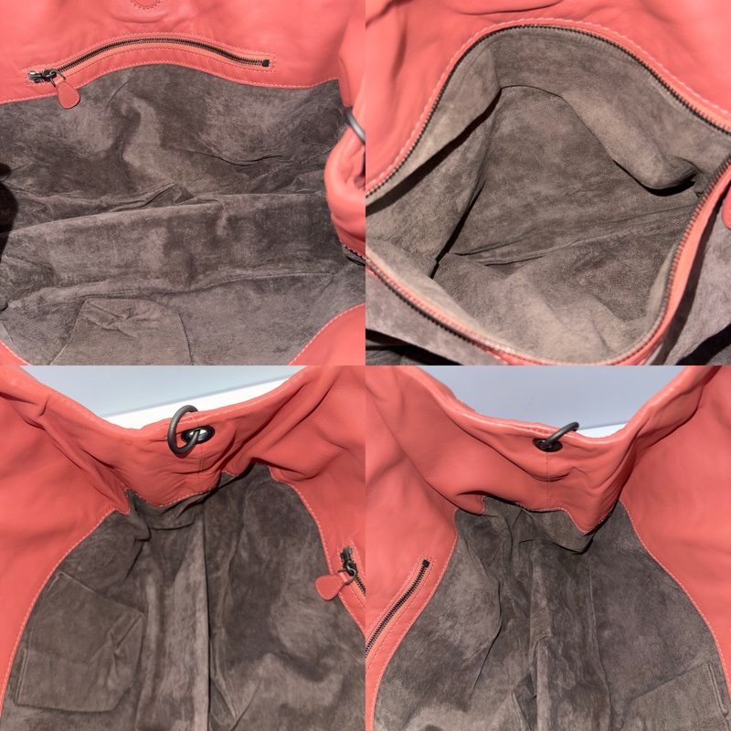 BOTTEGA VENETA 寶緹嘉 珊瑚粉編織CAMPANA手提包-5