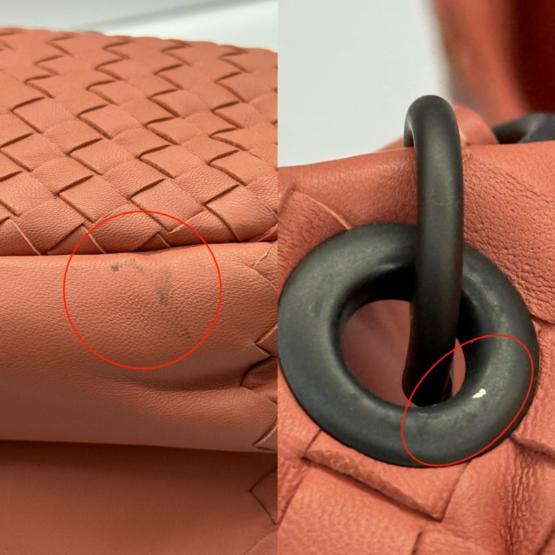 BOTTEGA VENETA 寶緹嘉 珊瑚粉編織CAMPANA手提包-7