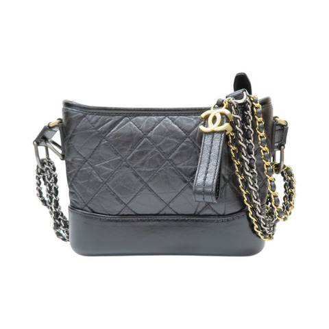 黑色 牛皮 Gabriel Hobo Small 肩背包 金扣 無卡【CHANEL 香奈兒】 AS0865