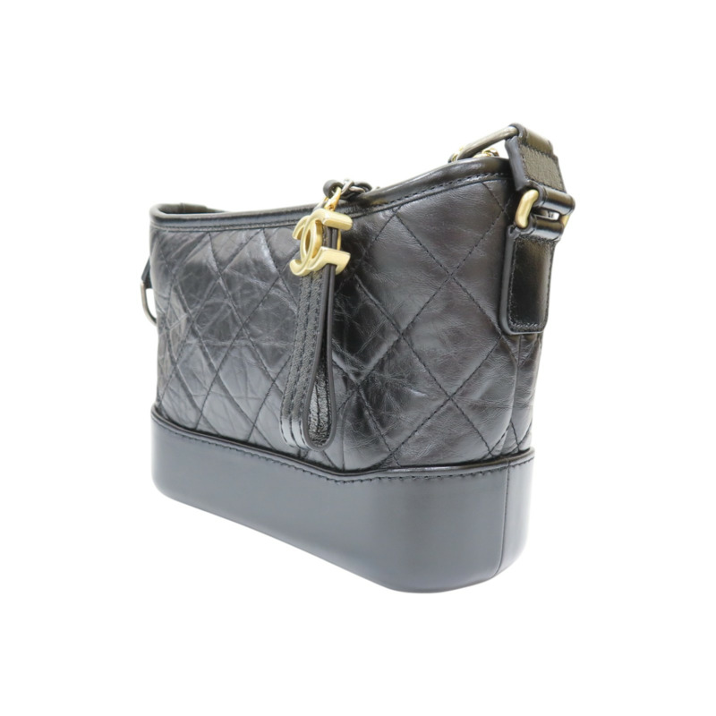 黑色 牛皮 Gabriel Hobo Small 肩背包 金扣 無卡【CHANEL 香奈兒】 AS0865-2