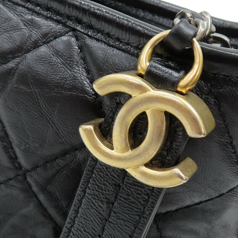 黑色 牛皮 Gabriel Hobo Small 肩背包 金扣 無卡【CHANEL 香奈兒】 AS0865-9