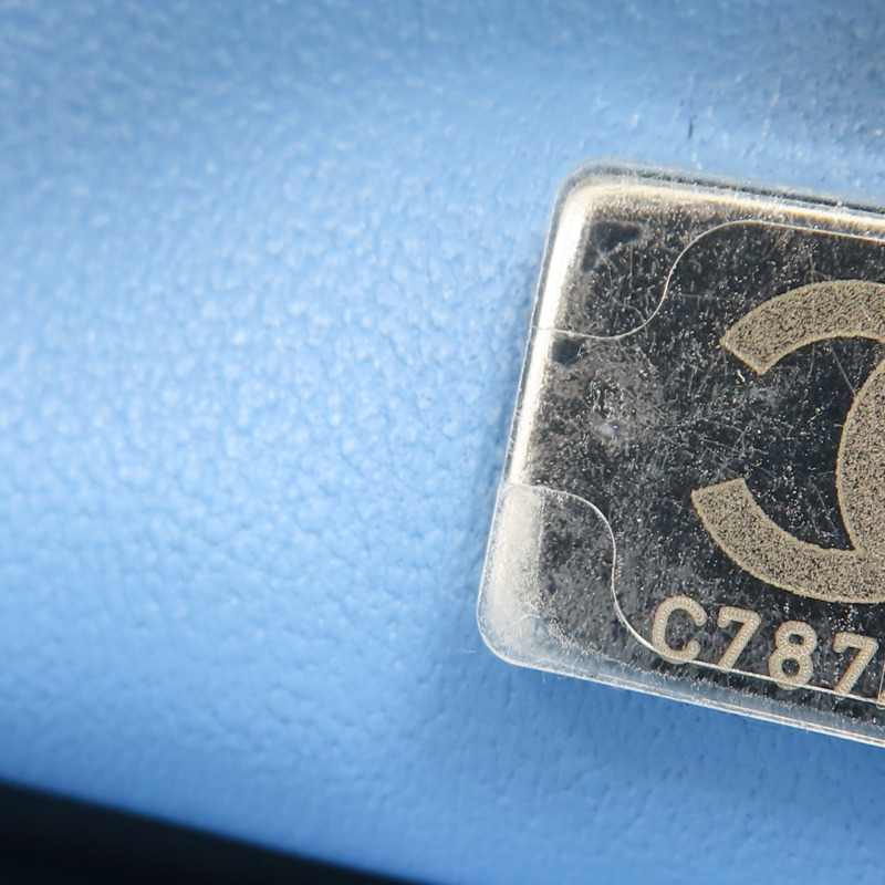 藍色 單寧布 Coco 17 愛心調節扣 肩背包 銀扣【CHANEL 香奈兒】 AS3829-8