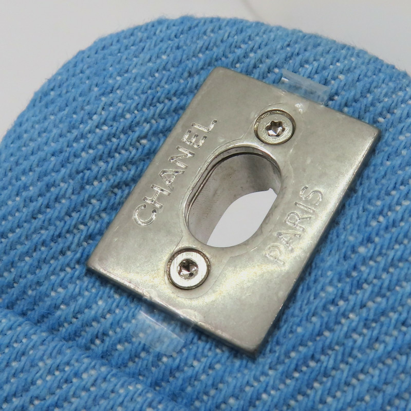 藍色 單寧布 Coco 17 愛心調節扣 肩背包 銀扣【CHANEL 香奈兒】 AS3829-10