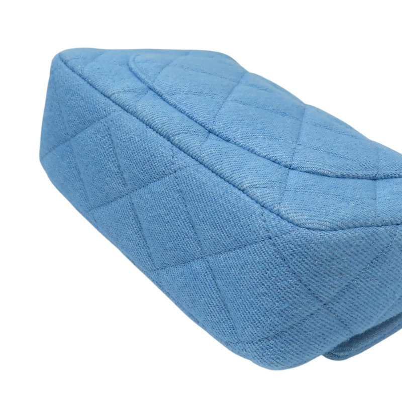 藍色 單寧布 Coco 17 愛心調節扣 肩背包 銀扣【CHANEL 香奈兒】 AS3829-15