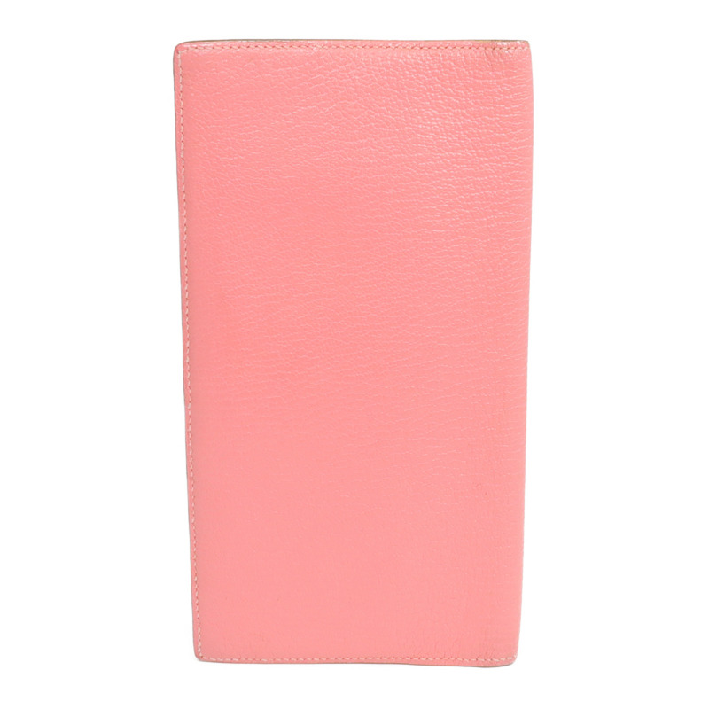 HERMES 山羊皮革Evelyne Long Wallet長錢包Rose Lipstick-3
