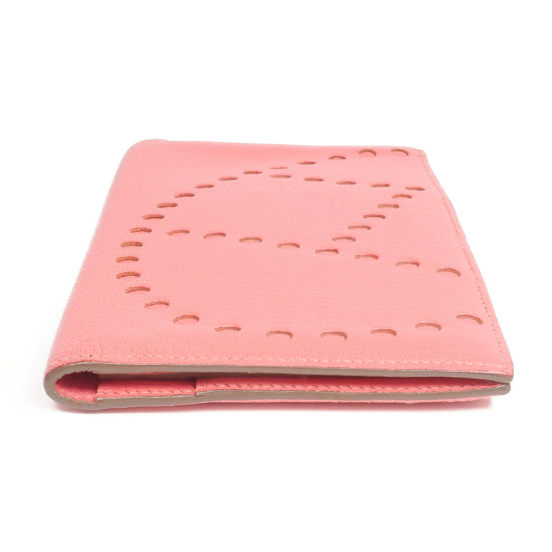 HERMES 山羊皮革Evelyne Long Wallet長錢包Rose Lipstick-6