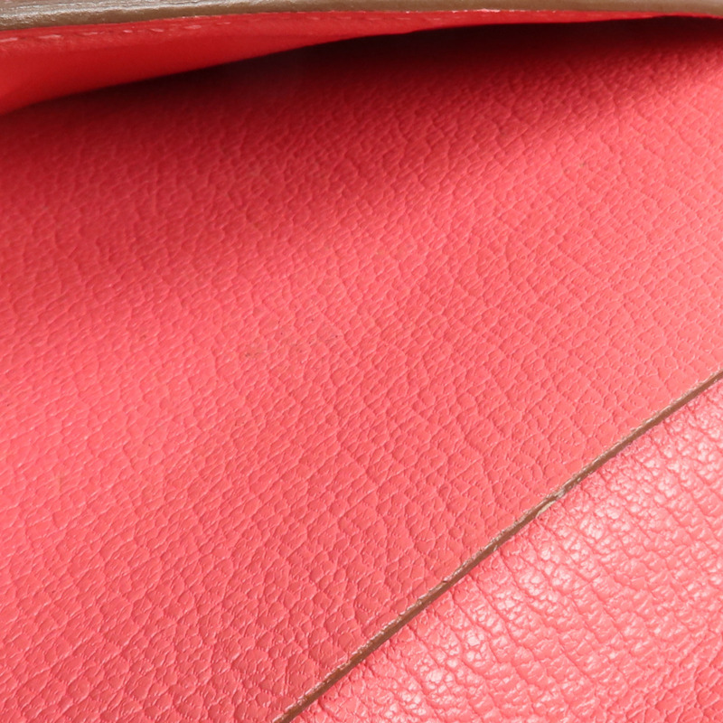 HERMES 山羊皮革Evelyne Long Wallet長錢包Rose Lipstick-11