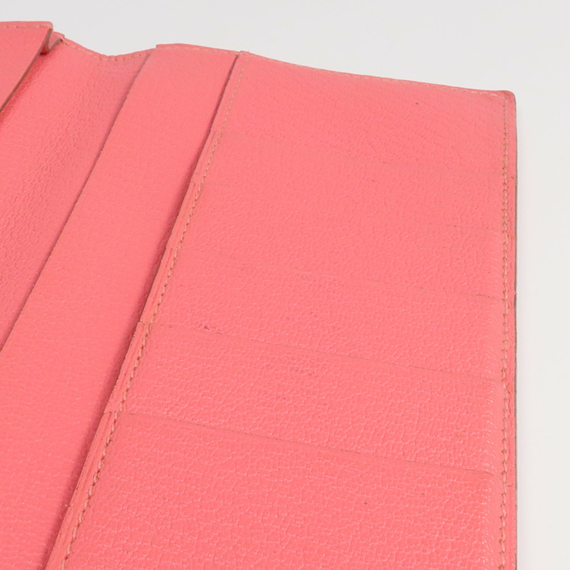 HERMES 山羊皮革Evelyne Long Wallet長錢包Rose Lipstick-12