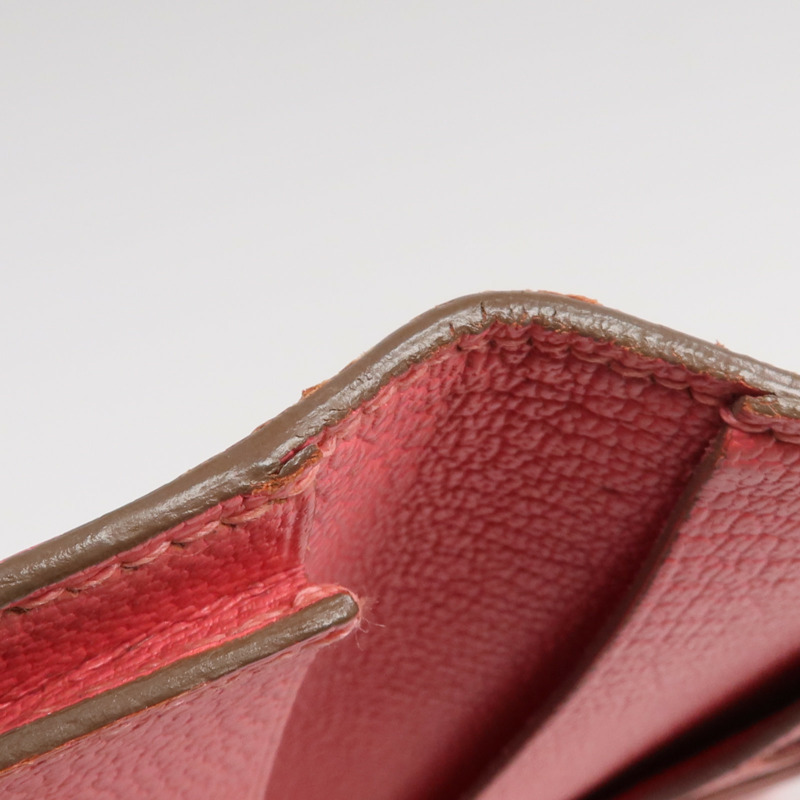 HERMES 山羊皮革Evelyne Long Wallet長錢包Rose Lipstick-13