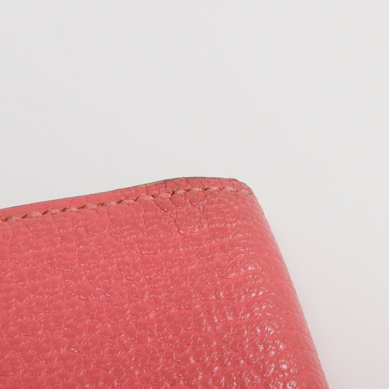 HERMES 山羊皮革Evelyne Long Wallet長錢包Rose Lipstick-14