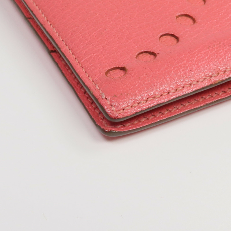 HERMES 山羊皮革Evelyne Long Wallet長錢包Rose Lipstick-17