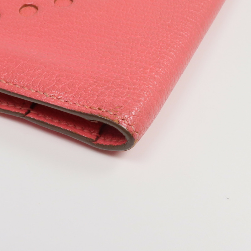 HERMES 山羊皮革Evelyne Long Wallet長錢包Rose Lipstick-18