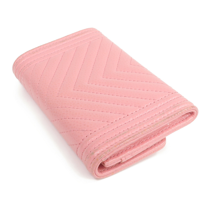 CHANEL 牛皮皮革Boy Card Case銀扣卡片套-4