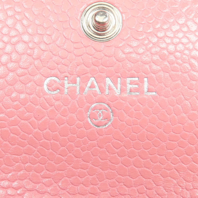 CHANEL 牛皮皮革Boy Card Case銀扣卡片套-12