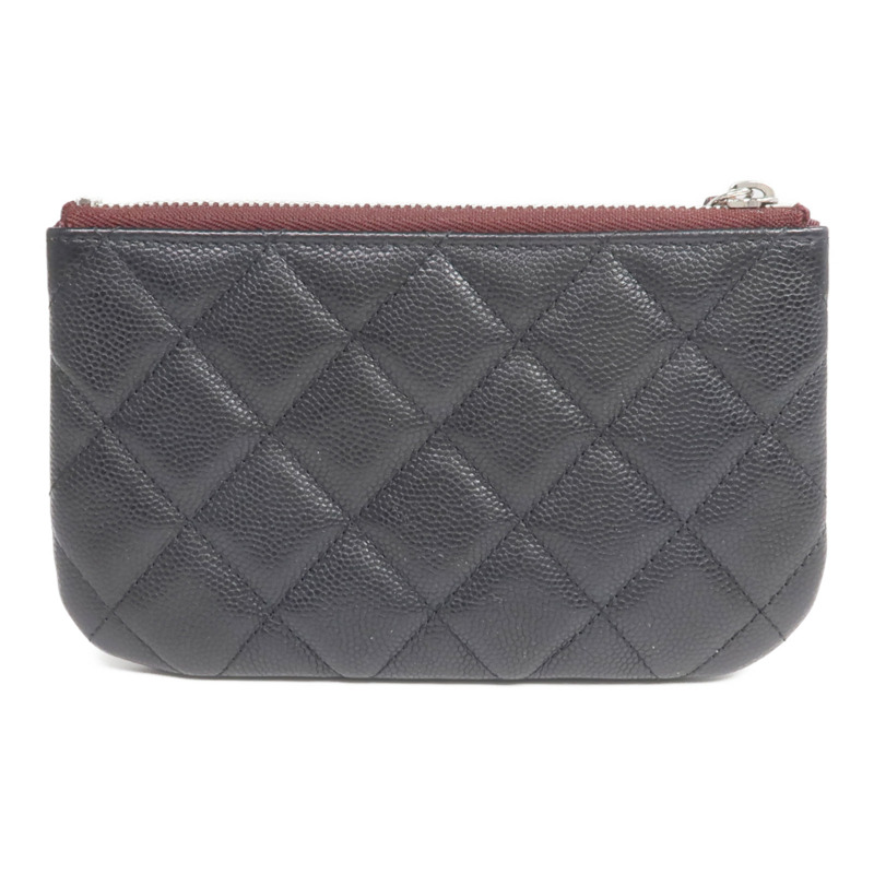 CHANEL 羊皮皮革Classic Small Zipped Pouch銀扣手拿包-1