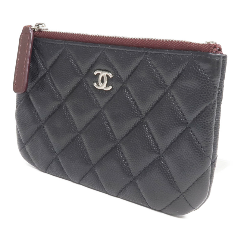 CHANEL 羊皮皮革Classic Small Zipped Pouch銀扣手拿包-2